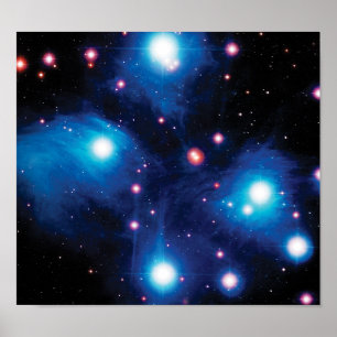 Messier 45 Pleiades Star Cluster NASA Space Foto Poster