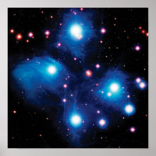 Messier 45 Pleiades Star Cluster NASA Space Foto Poster