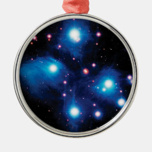 Messier 45 Pleiades Star Cluster NASA Space Foto Silbernes Ornament