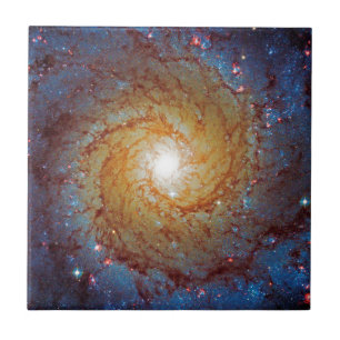 Messier 74 Spiral Galaxy Weltraumbahnhof Foto Fliese