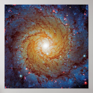 Messier 74 Spiral Galaxy Weltraumbahnhof Foto Poster