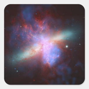 Messier 82 NGC 3034 Cigar Galaxy M82 Composite Quadratischer Aufkleber