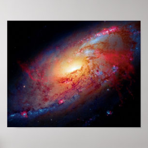 Messier M106 Spiralgalaxie Weltraumfoto Poster
