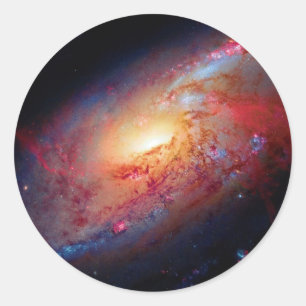 Messier M106 Spiralgalaxie Weltraumfoto Runder Aufkleber
