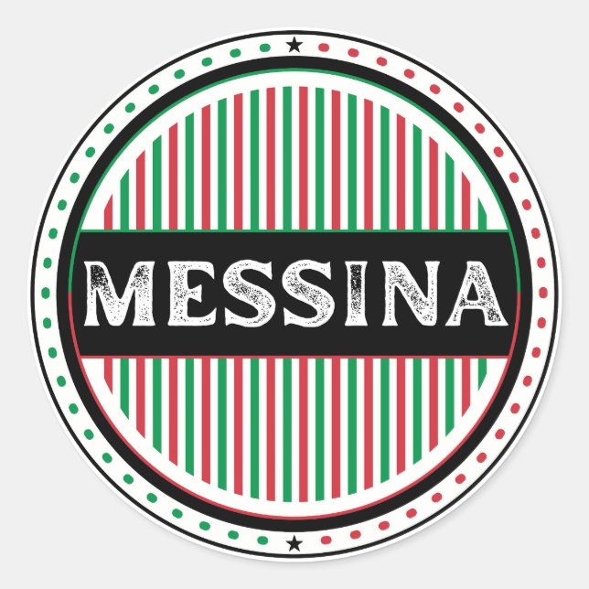Messina City Pride Emblem – Italian Identity Runder Aufkleber (Vorderseite)