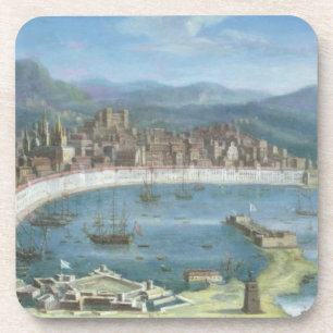 Messina - ein Panoramablick des Hafens Untersetzer