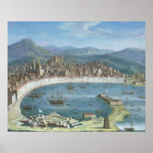 Messina - Panoramablick auf den Hafen Poster (Vorne)