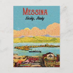 Messina Stadt, Sizilien, Italien Postkarte