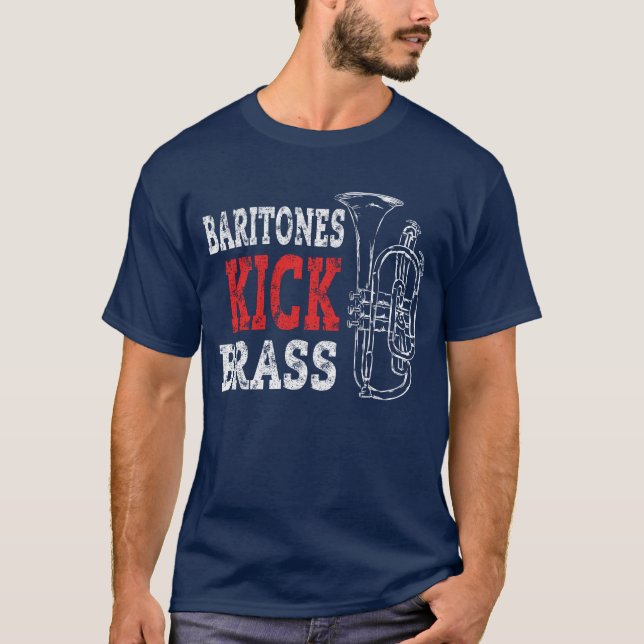 Messingbaritoneuphonium-marschierendes T-Shirt (Vorderseite)