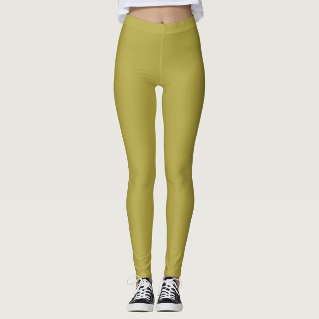 Messingfarbe Vollfarbig Einfach Leggings (Vorderseite)