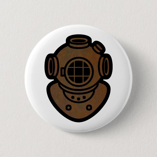 Messingtauchsturzhelm Button (Vorderseite)