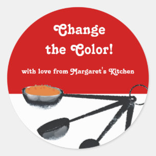 Messlöffel Gewürze Kochen Geschenketiketten Runder Aufkleber