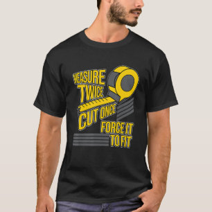 Messung zweimal geschnitten Holzschnitzerei T-Shirt