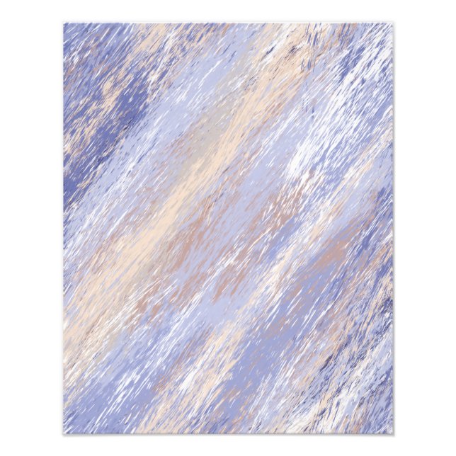 Messy Abstrakt Blue und Beige Paint Strokes Fotodruck (Vorne)