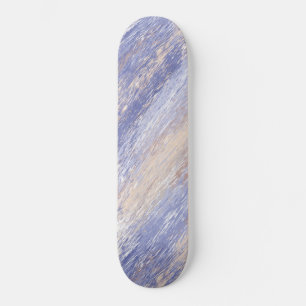 Messy Abstrakt Blue und Beige Paint Strokes Skateboard