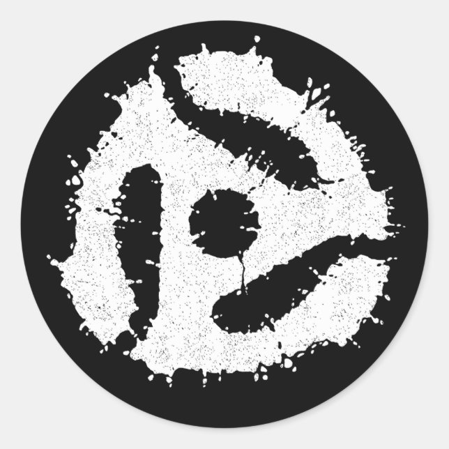 Messy B/W 45 Insert Runder Aufkleber (Vorderseite)