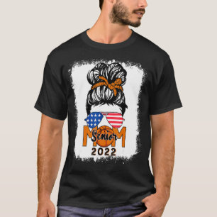 Messy Bun Basketball Senior Mama 2022 gebleicht T-Shirt
