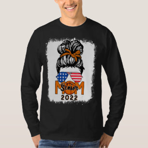 Messy Bun Basketball Senior Mama 2022 gebleicht T-Shirt