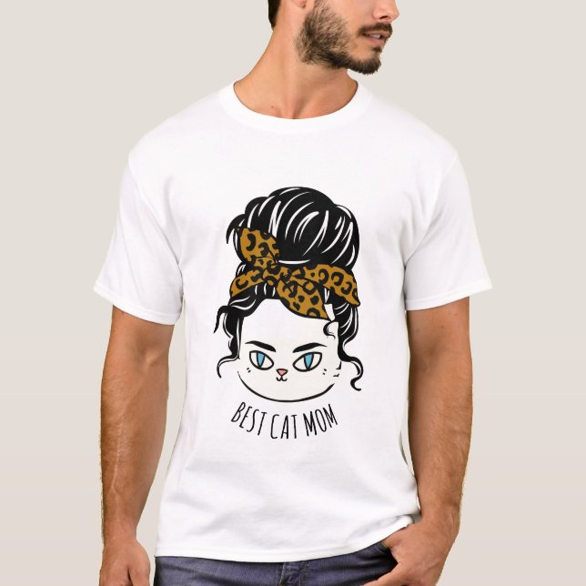 Messy Bun CAT MAMA T-Shirt (Vorderseite)
