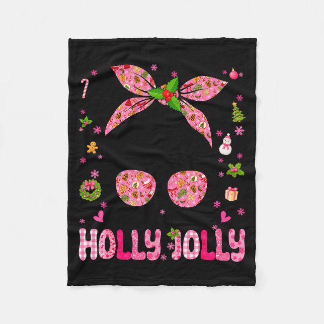 Messy Bun Christmas Nk Coquette Christmas Girls To Fleecedecke (Vorderseite)