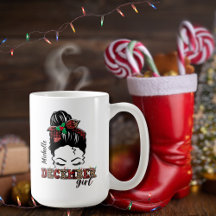 Messy Bun December Girl Leopard Kariert Typografie