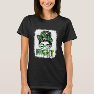 Messy Bun Green Fight The Stigma Mental Health Awa T-Shirt