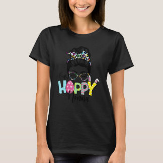 Messy Bun Hair One Hoppy Nonna Bunny Happy Oster T-Shirt