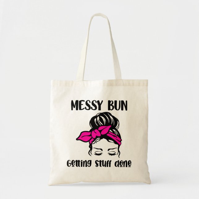 Messy Bun Hairstyle Tote Bag Tragetasche (Vorne)