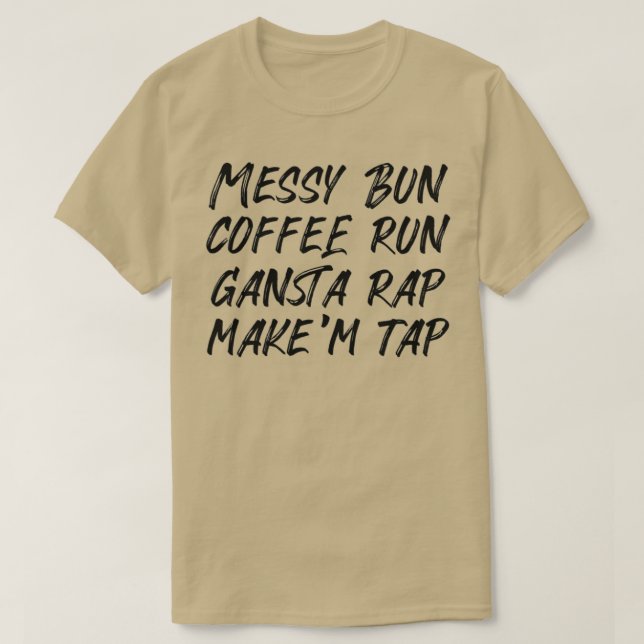 Messy Bun Jiu Jitsu Coffee Run Steche sie BJJ T-Shirt (Design vorne)