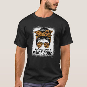 Messy Bun Leoprad Phantastisch seit 2002 20 Jahre T-Shirt