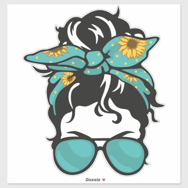 Messy Bun Life Stickers – Funny Mom Stickers, Coff Aufkleber (Blatt)