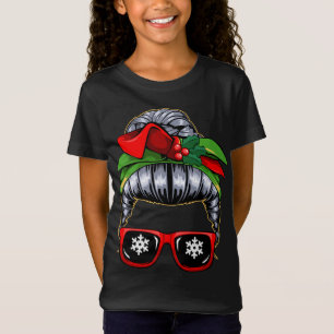 Messy Bun Mama Christmas Pajama Niedlich X-Mas Wre T-Shirt