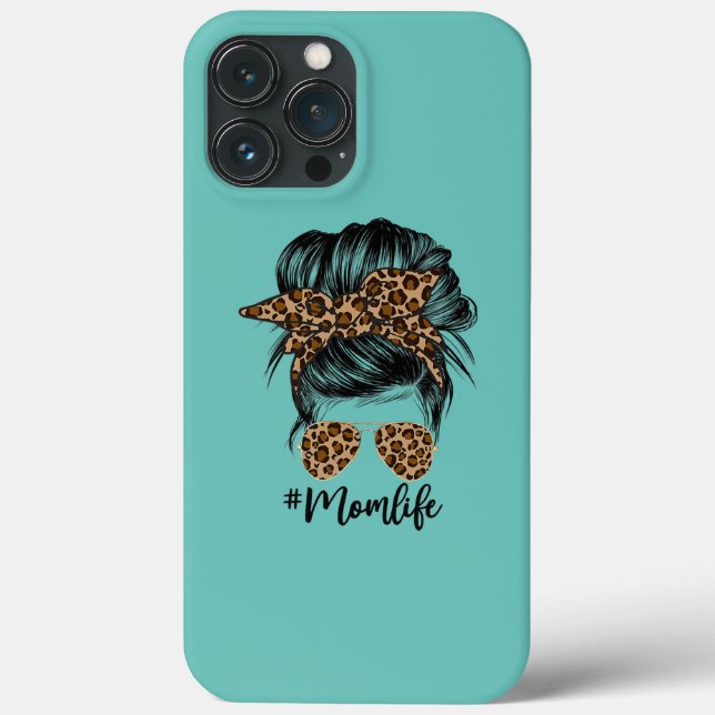 Messy Bun Mama Leopard Messy Hair Bun Mamas Leben Case-Mate iPhone Hülle (Rückseite)