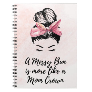 Messy Bun - Mama Spiral Notebook Notizblock