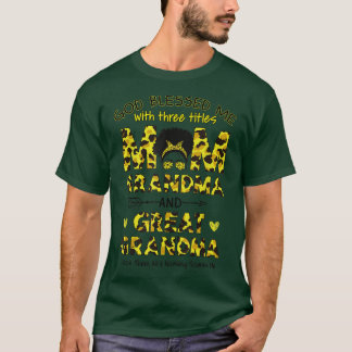 Messy Bun Melanin African American Mom Grandma Mot T-Shirt