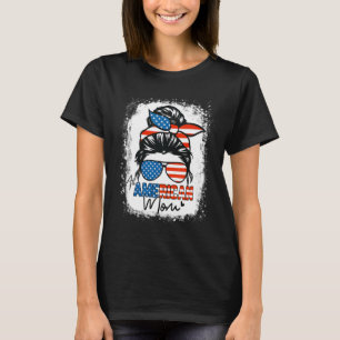 Messy Bun Patriotic Shirt ganz Amerika Mama 4.