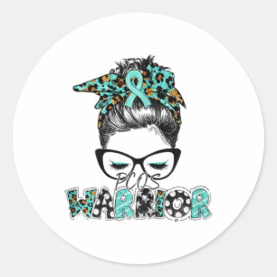 Messy Bun Pcos Polyzystisches Ovarialsyndrom Aware Runder Aufkleber