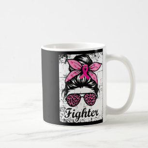 Messy Bun Pink Warrior Brustkrebs Bewusstsein Kaffeetasse