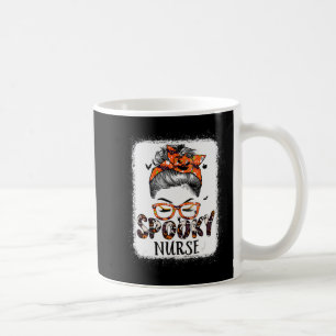 Messy Bun Spooky Nurse Women Pumpkin Halloween Bat Kaffeetasse