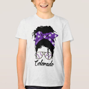 Messy Bun Stilvolles Baseball T-Shirt für Colorado Tri-Blend Shirt