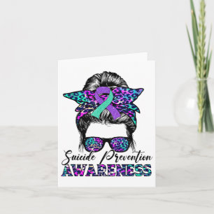 Messy Bun Suicide Prevention Awareness Suicide Rib Karte