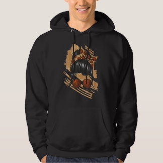 Messy Bun Sunglasses Basketball Mama Hoodie