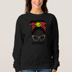 Messy Bun Women Mamaw Life Tennis Großmütter Sweatshirt