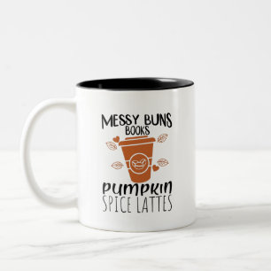 Messy Buns, Bücher, Pumpkin Spice Lattes - Fall Zweifarbige Tasse