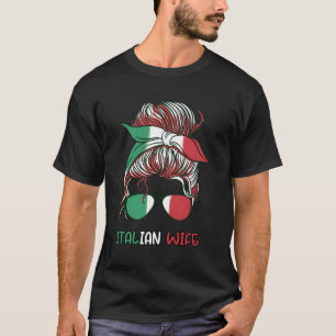 Messy Buns Italian Italia Flag T-Shirt