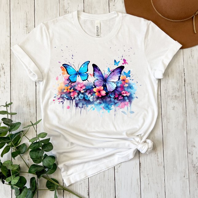 Messy Butterfly Watercolor T - Shirt (Von Creator hochgeladen)