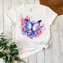Messy Butterfly Watercolor T - Shirt