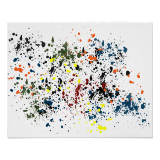 Messy Colorful Paint Spritzers Moderne Abstrakt Po Poster