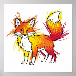 Messy Crayon Art Poster