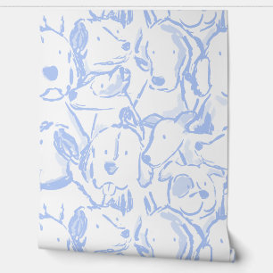 Messy Dog Sketches - Tierskizze - Coastal Blue Tapete